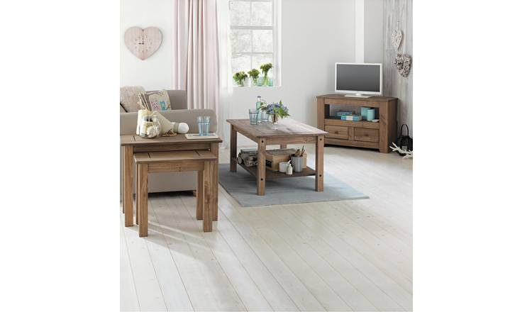 Argos Home Amersham 2 Drawer Solid Wood TV Unit - Dark Pine