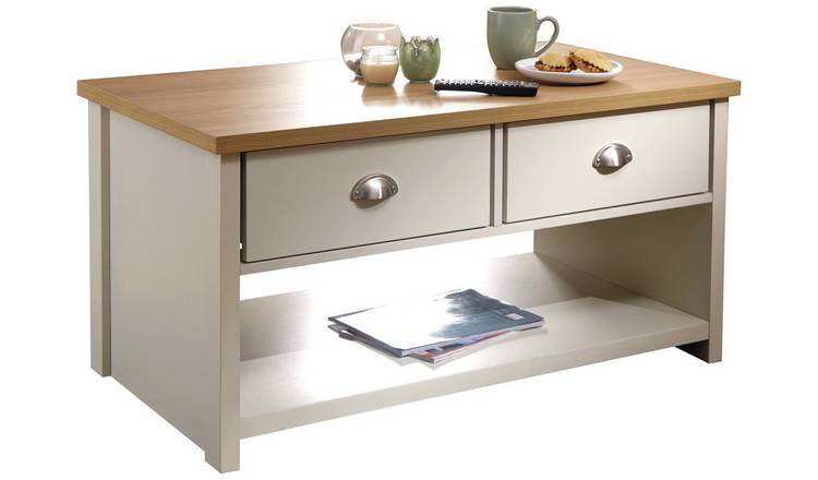 GFW Lancaster2 Drawer Coffee Table - Cream