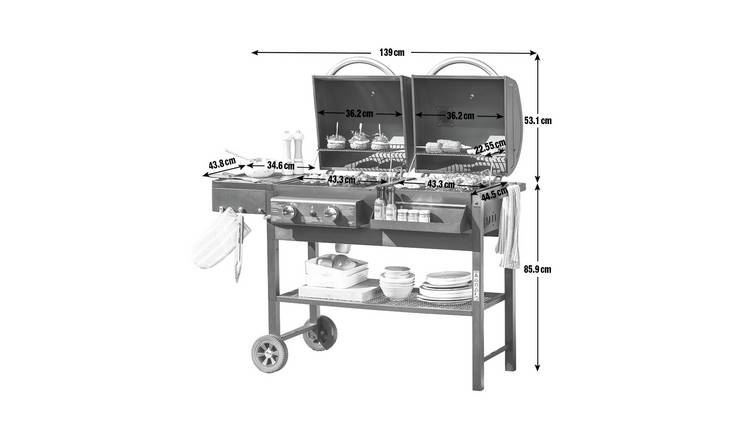 Premium Dual Fuel Charcoal & Gas Combi BBQ