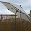 2m Lightweight Cream Aluminium Garden Parasol with Crank Handle & Tilt Mechanism