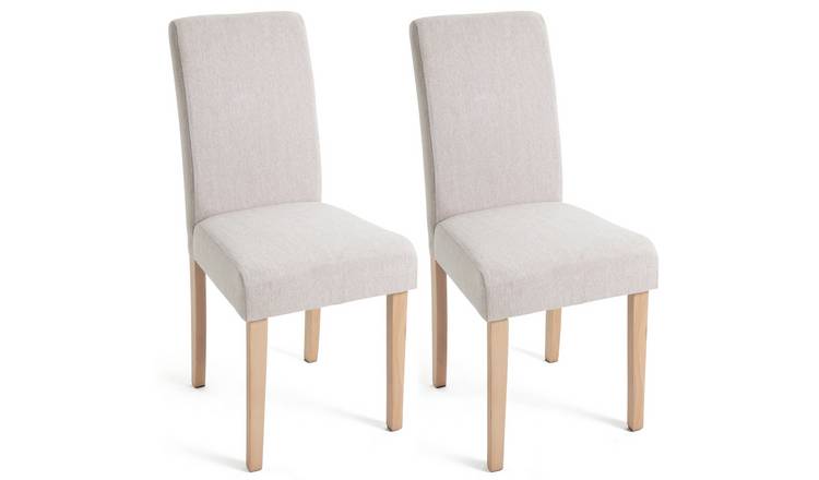 Habitat Midback Pair of Fabric Dining Chairs - Cream