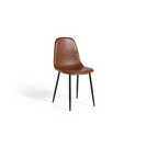 Habitat Beni Pair of Faux Leather Dining Chairs - Tan