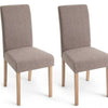 Habitat Midback Pair of Fabric Dining Chairs - Brown