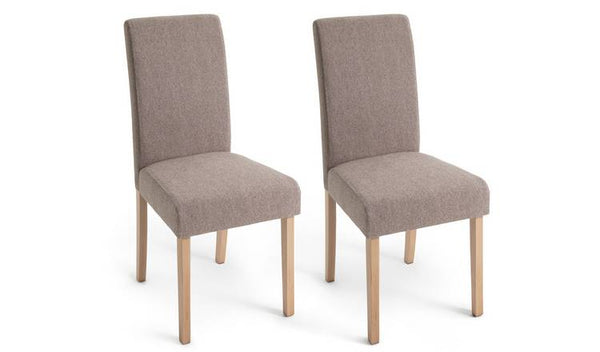 Habitat Midback Pair of Fabric Dining Chairs - Brown