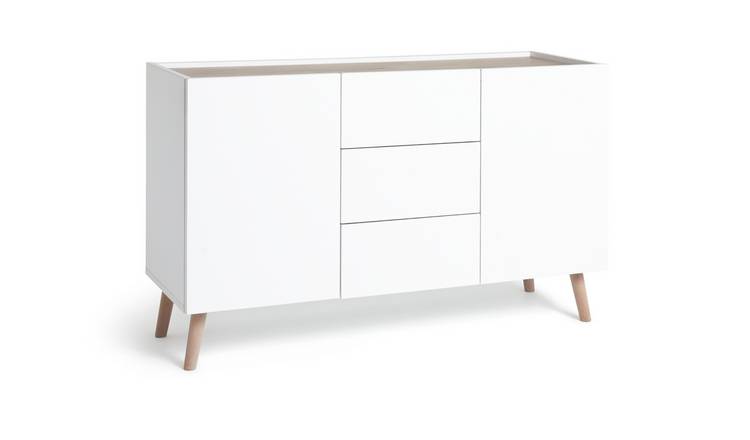 Habitat Skandi 2 Door 3 Drawer Sideboard - White Two Tone