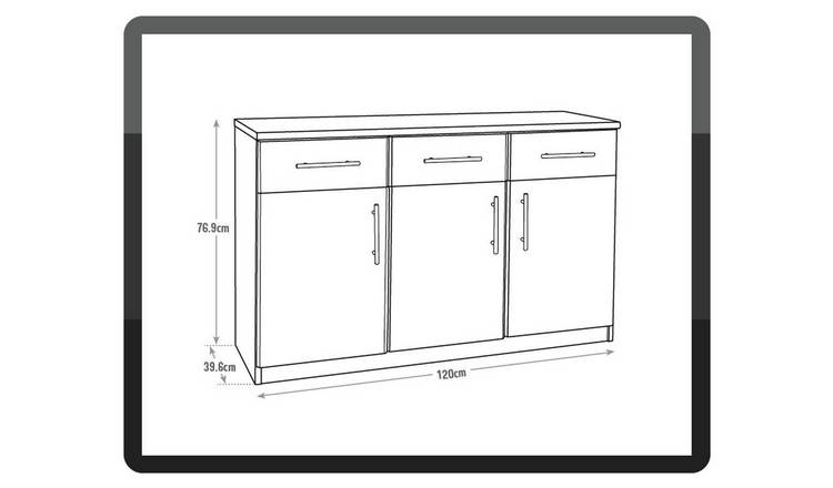 Argos Home Anderson 3 Dr and 3 Drawer Sideboard - Oak Effect