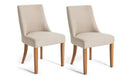 Habitat Alec Pair of Fabric Dining Chair - Oatmeal