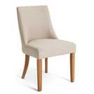 Habitat Alec Pair of Fabric Dining Chair - Oatmeal