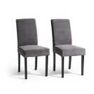 Argos Home Pair of Midback Velvet Dining Chairs - Grey