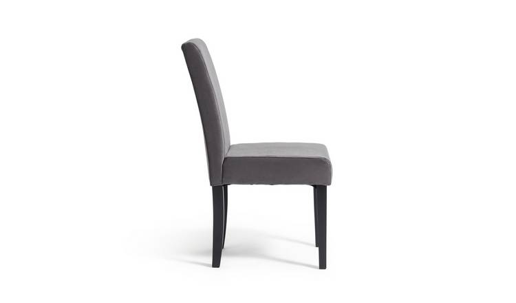 Argos Home Pair of Midback Velvet Dining Chairs - Grey