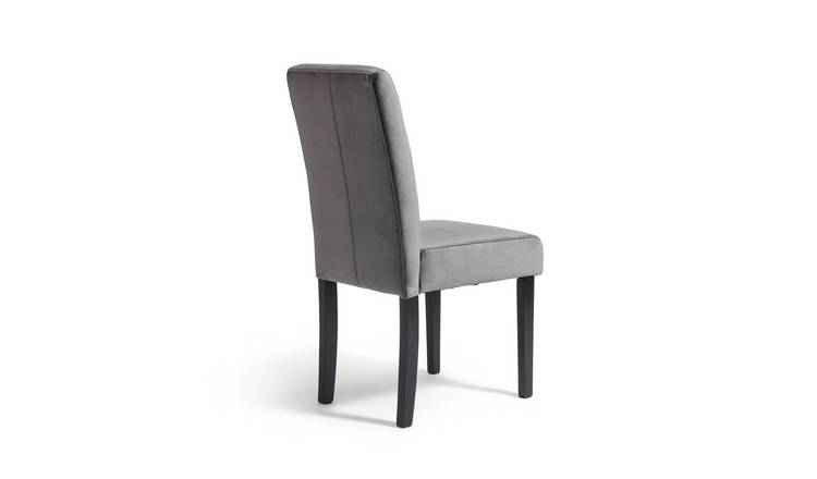 Argos Home Pair of Midback Velvet Dining Chairs - Grey