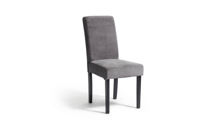 Argos Home Pair of Midback Velvet Dining Chairs - Grey