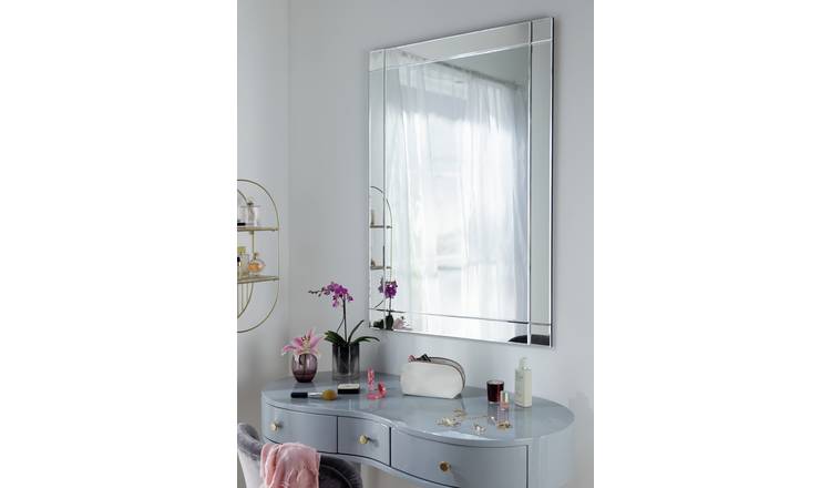 Habitat Rectangular Bevelled Wall Mirror - 105x74cm