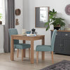 Argos Home Pair of Tweed Mid Back Dining Chairs - Teal