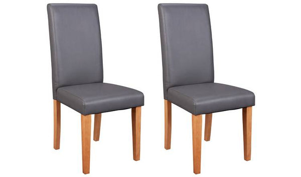 Argos Home Pair of Midback Dining Chairs - Charcoal