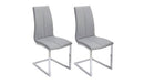 Argos Home Milo Pair of Faux Leather Dining Chairs - Grey