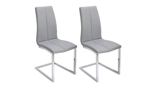 Argos Home Milo Pair of Faux Leather Dining Chairs - Grey