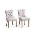 Argos Home Geneva Pair of Fabric Dining Chairs - Beige