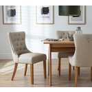 Argos Home Geneva Pair of Fabric Dining Chairs - Beige