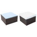 Alice's Garden Benito rattan and aluminium 5-seater garden sofa se chocolate / off white cushions