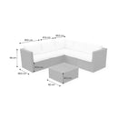 Alice's Garden Siena 5 seater rattan garden sofa set aluminium frame black / grey