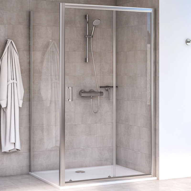 Aqualux Edge 6 Rectangular Shower enclosure with Sliding door (W)1200mm