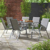 Home Sicily 6 Seater Metal Patio Set - Grey