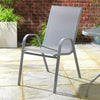 Home Sicily 6 Seater Metal Patio Set - Grey