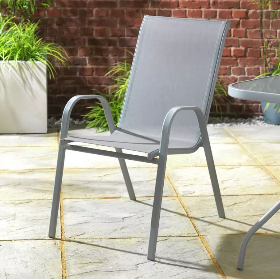 Home Sicily Seater Metal Patio Set Grey