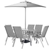 Home Sicily 6 Seater Metal Patio Set - Grey
