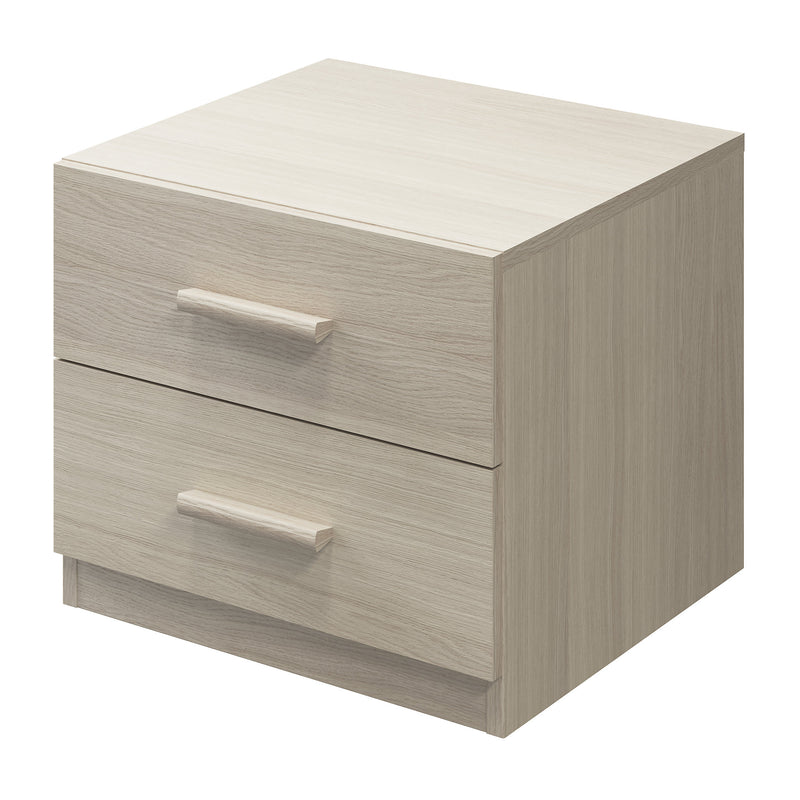 2 x Atomia Freestanding Matt brown oak effect 2 Drawer Bedside table (H)429mm (W)500mm (D)466mm