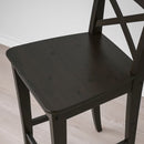 INGOLF Bar stool with backrest, brown-black, 63 cm