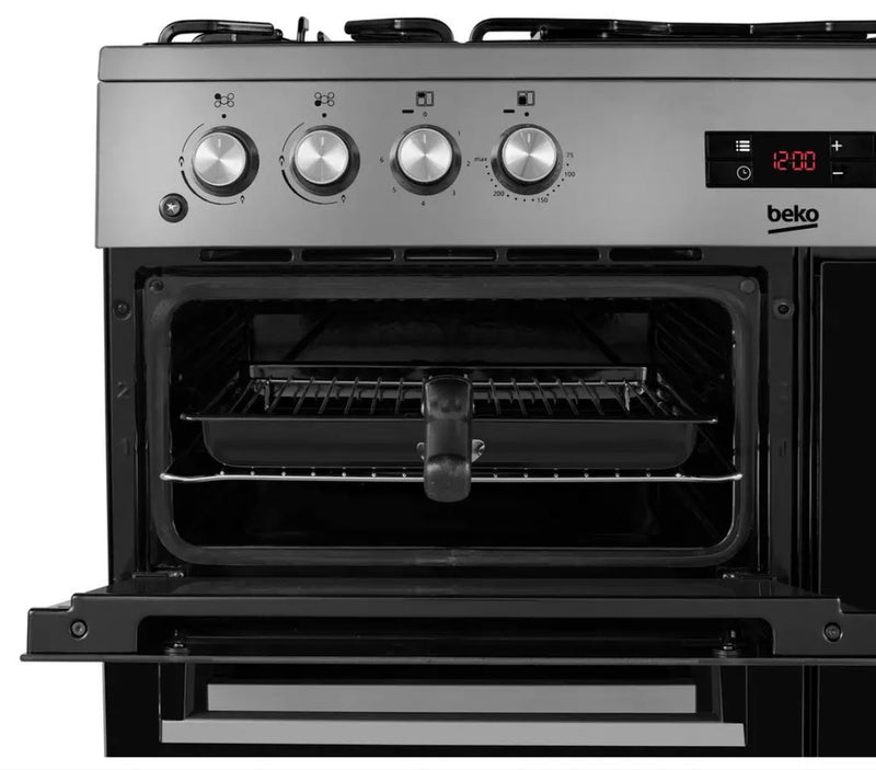 Beko KDVF90X 90cm Dual Fuel Range Gas Cooker - Stainless Steel