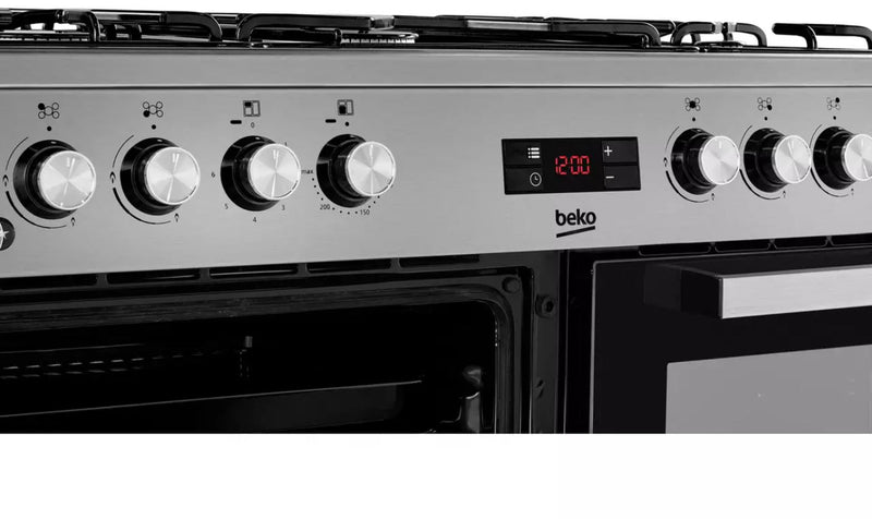 Beko KDVF90X 90cm Dual Fuel Range Gas Cooker - Stainless Steel