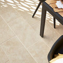 Burgundy Beige Matt Stone effect Porcelain Outdoor Floor Tile, Pack of 7, (L)600mm (W)300mm