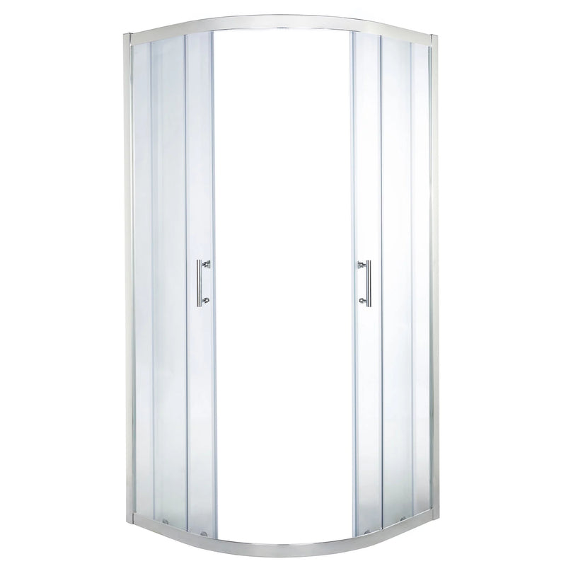 Cooke & Lewis Onega Quadrant Chrome effect frame Quadrant Shower enclosure with Corner entry double sliding door (W)800mm (D)800mm