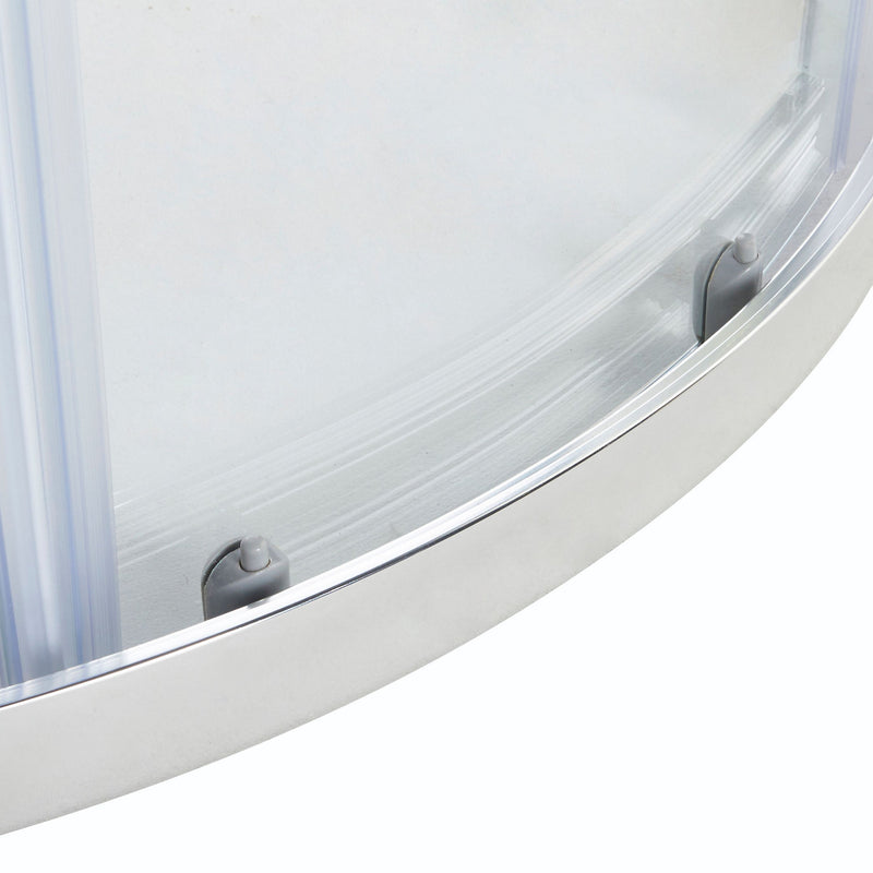 Cooke & Lewis Onega Quadrant Chrome effect frame Quadrant Shower enclosure with Corner entry double sliding door (W)800mm (D)800mm