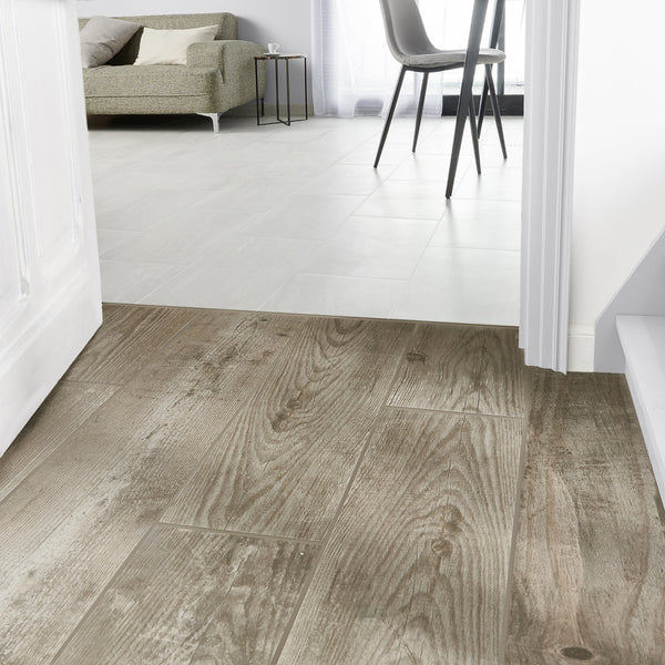 Cotage wood Beige Matt Wood effect Porcelain Wall & floor Tile, Pack of 4, (L)1200mm (W)200mm