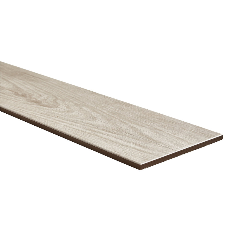 Cotage wood White Matt Wood effect Porcelain Wall & floor Tile, Pack of 4, (L)1200mm (W)200mm