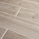 Cotage wood White Matt Wood effect Porcelain Wall & floor Tile, Pack of 4, (L)1200mm (W)200mm
