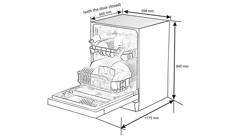 Bush BFSSAE12W Full Size Dishwasher - White859/3454