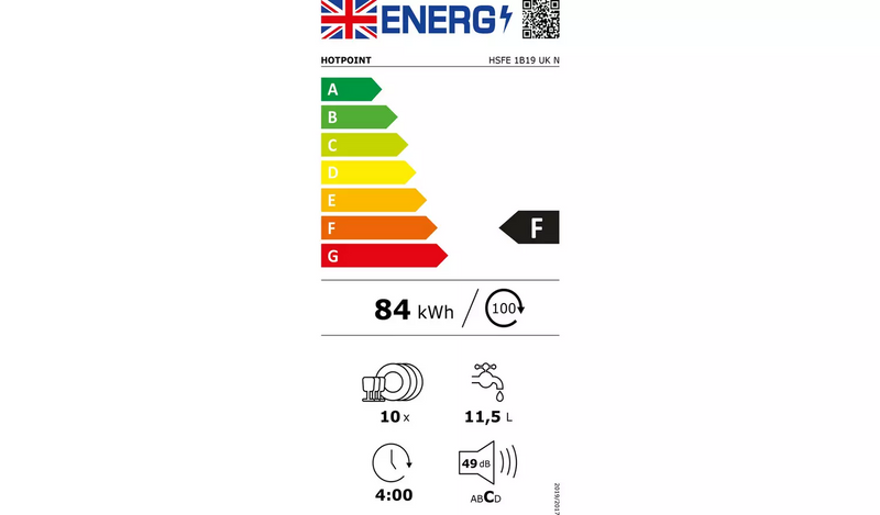 Hotpoint HSFE1B19SUK Slimline Dishwasher - White889/1338