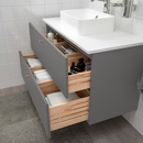 Wsh-stnd w countrtop 45x32 wsh-bsn, Gillburen dark grey/marble effect Brogrund tap, 102x49x72 cm