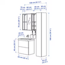 Bathroom furniture, set of 18, white/anthracite Ensen tap, 64x43x65 cm