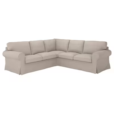 EKTORP Corner sofa, 4-seat, Totebo light beige