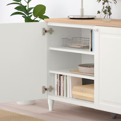 BESTÅ Storage combination with doors, white/Smeviken/Kabbarp white, 120x42x76 cm