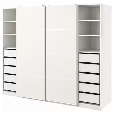 PAX / MEHAMN Wardrobe, white, 250x66x201 cm