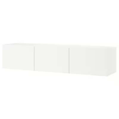 BESTÅ TV bench with doors, white/Lappviken white, 180x42x38 cm