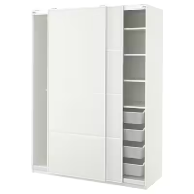 PAX / TJÖRHOM Wardrobe combination, white, 150x66x201 cm