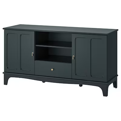 LOMMARP TV bench, dark blue-green, 159x45x81 cm